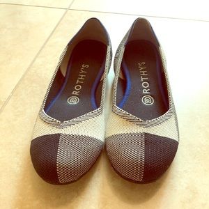 Rothy’s cap toe black and white flats